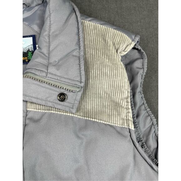 Fieldmaster Puffer‎ Vest Men L Gray Corduroy Shoulder Vintage Outdoor Winter - Picture 2 of 6